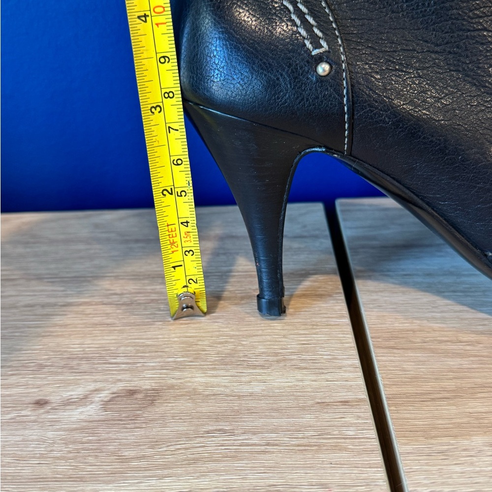 Bally Y2K Black Leather Knee High Boots | Pointed Toe | 3” Heel | EU 36.5 - Picture 14 of 15